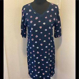 HEMA NAVY FLORAL SHIFT DRESS TEE DRESS CASUAL